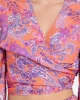 Guess KNOTTED CROP KIMONO Kadın Çok Renkli Bluz E5GH01WH3X2-P43R