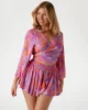 Guess KNOTTED CROP KIMONO Kadın Çok Renkli Bluz E5GH01WH3X2-P43R