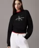 CK Jeans  Monogram Logo Relaxed Kadın Siyah Sweatshirt LV047B234G-UB1