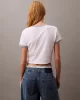 CK Jeans SS DRAPEY JERSEY CROP TEE Kadın  T-shirt LV047B808G-VVC