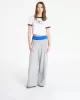 CK Jeans SS DRAPEY JERSEY CROP TEE Kadın  T-shirt LV047B808G-VVD