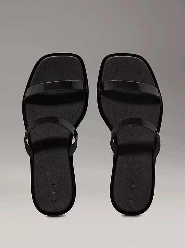Calvin Klein DOUBLE BAR SLIDE - JELLY Kadın  Terlik HW0HW02417-BEH