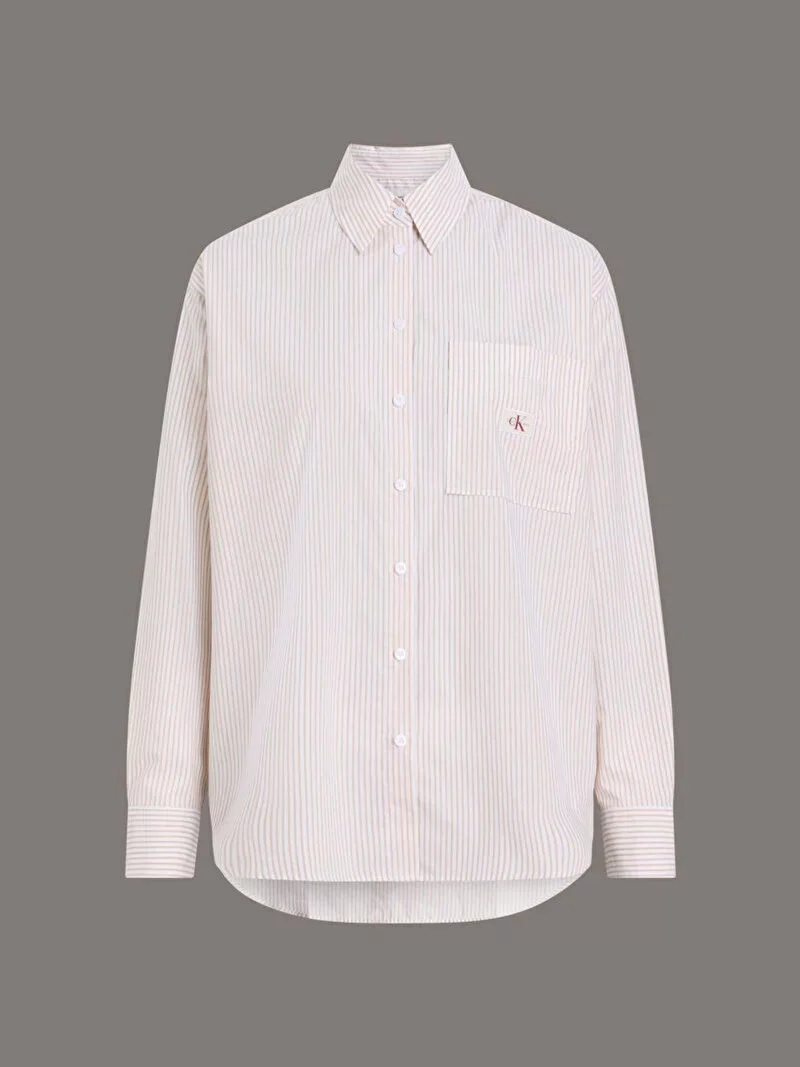 CK Jeans WOVEN LABEL RELAXED SHIRT Kadın  Gömlek J20J224436-YAA