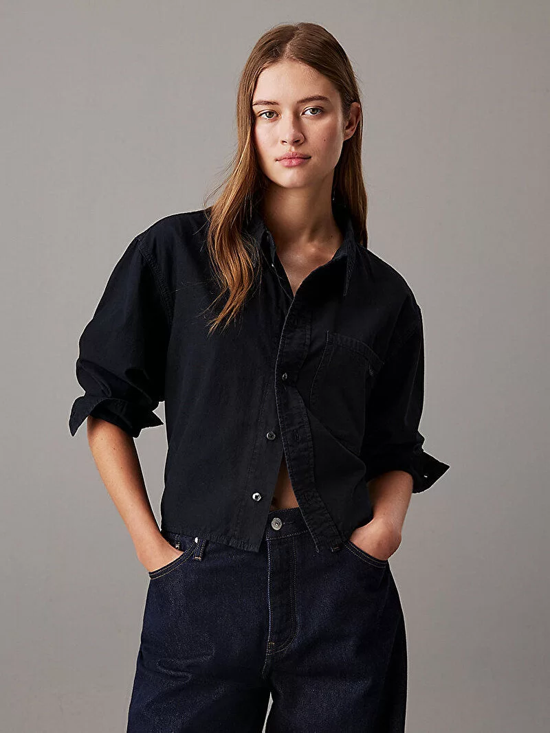 CK Jeans CROPPED DAD DENIM SHIRT Kadın  Gömlek J20J225012-1BY