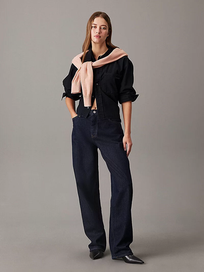 CK Jeans CROPPED DAD DENIM SHIRT Kadın  Gömlek J20J225012-1BY