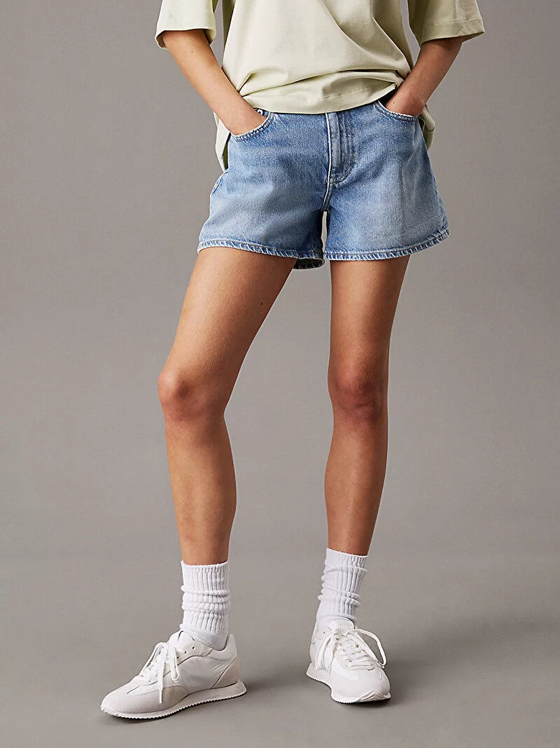 CK Jeans Kadın Mom Denim Şort J20J225152-1AA