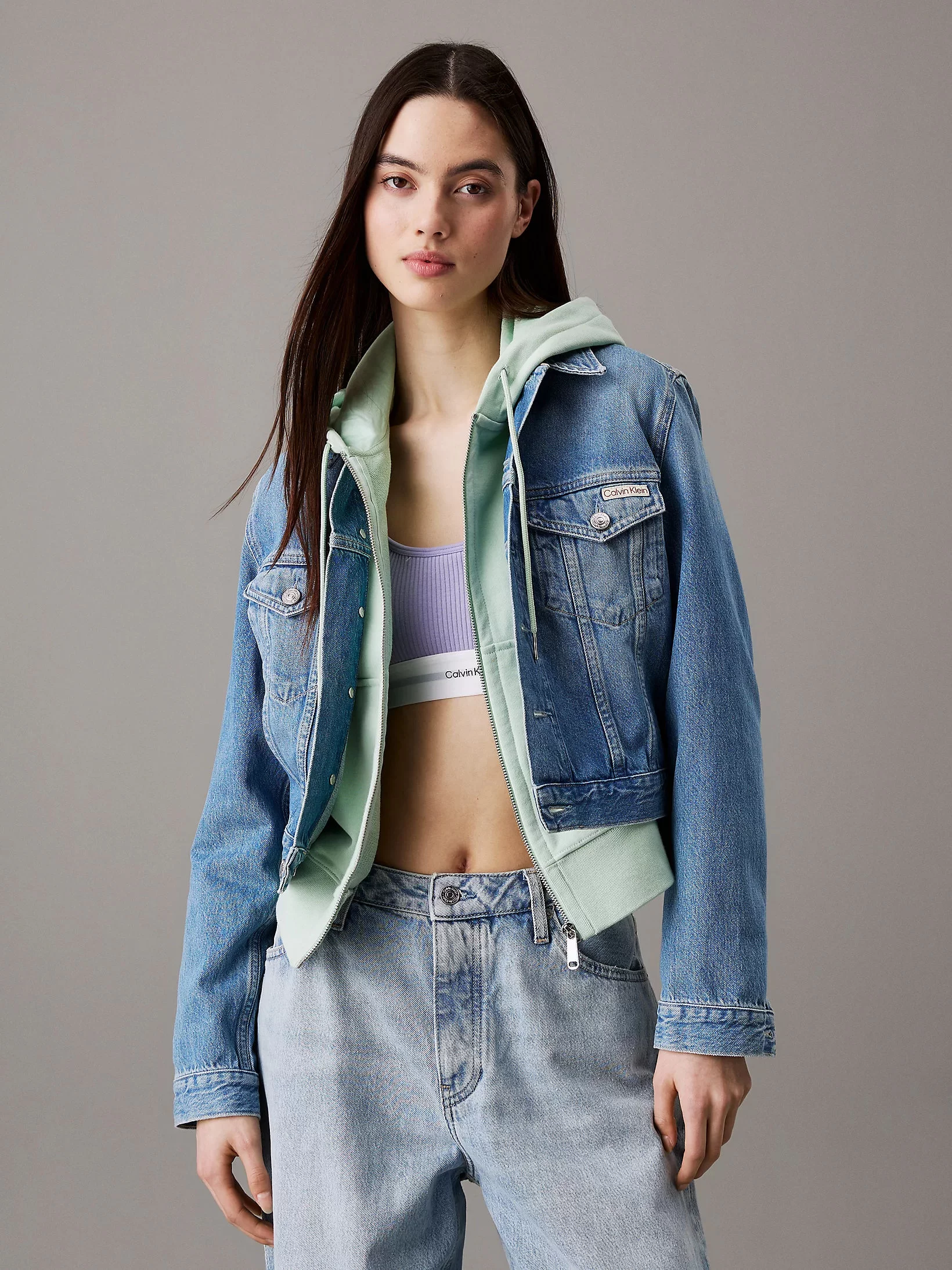 CK Jeans Cropped 90s Kadın Denim Jacket J20J225184-1AA