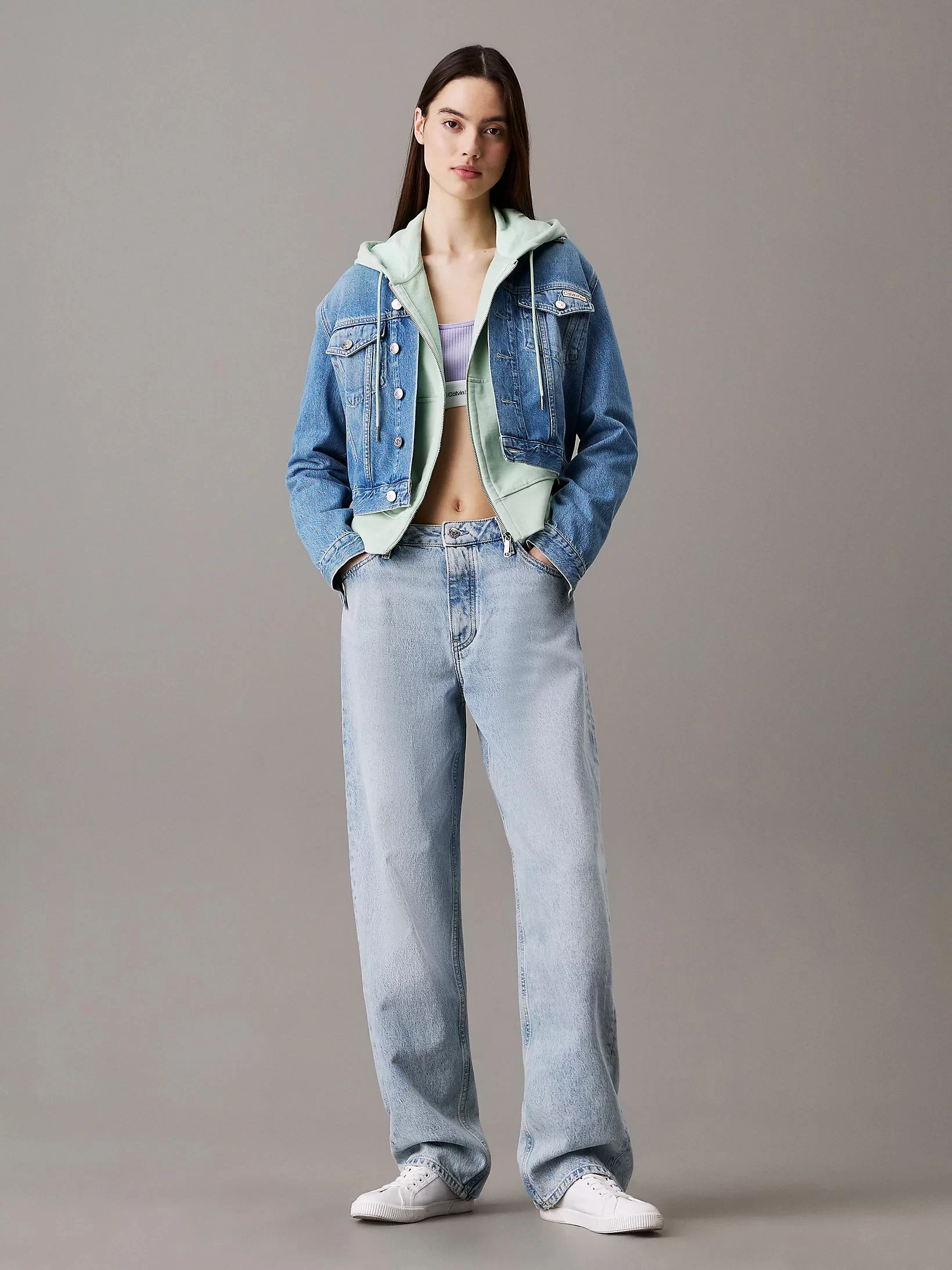 CK Jeans Cropped 90s Kadın Denim Jacket J20J225184-1AA