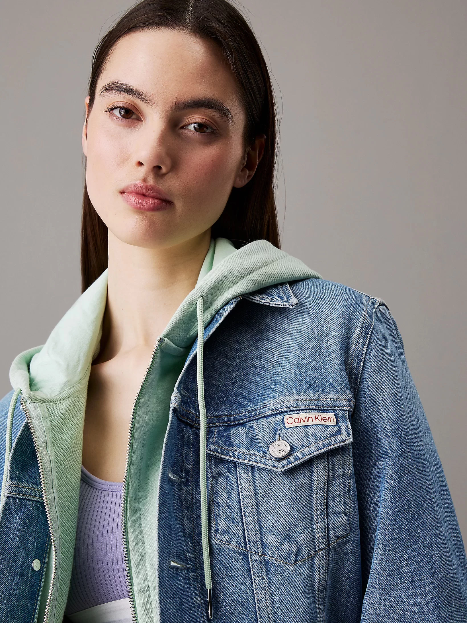CK Jeans Cropped 90s Kadın Denim Jacket J20J225184-1AA
