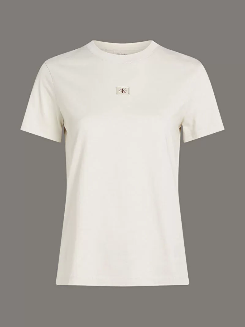 CK Jeans WOVEN LABEL REGULAR TEE Kadın  T-shirt J20J225243-ADA