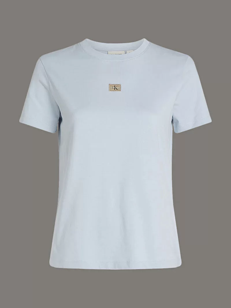 CK Jeans WOVEN LABEL REGULAR TEE Kadın  T-shirt J20J225243-CUI