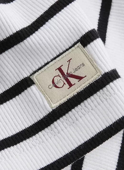 CK Jeans  Kadın Siyah Beyaz Çizgili Elbise J20J225263-0K4