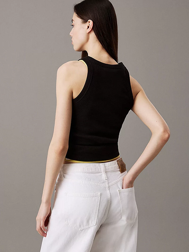 CK Jeans MONOLOGO RIB TANK TOP Kadın  Atlet J20J225301-BEH