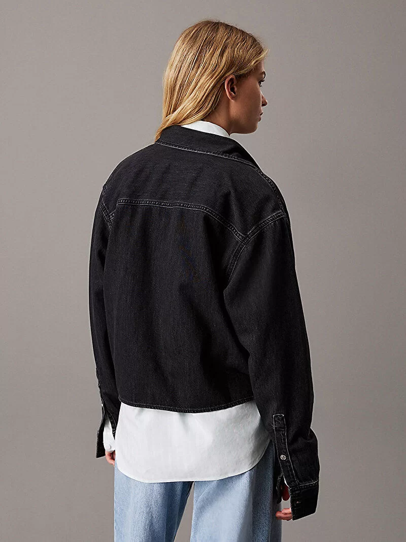 CK Jeans CROPPED DAD DENIM SHIRT Kadın  Gömlek J20J225517-1BY