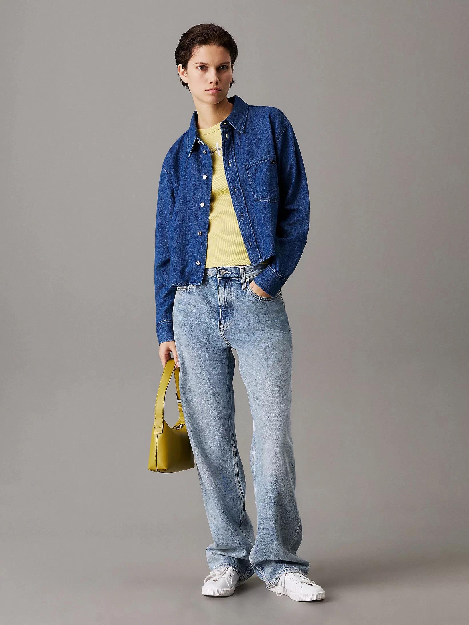 CK Jeans CROPPED DAD DENIM SHIRT Kadın  Gömlek J20J225518-1A4