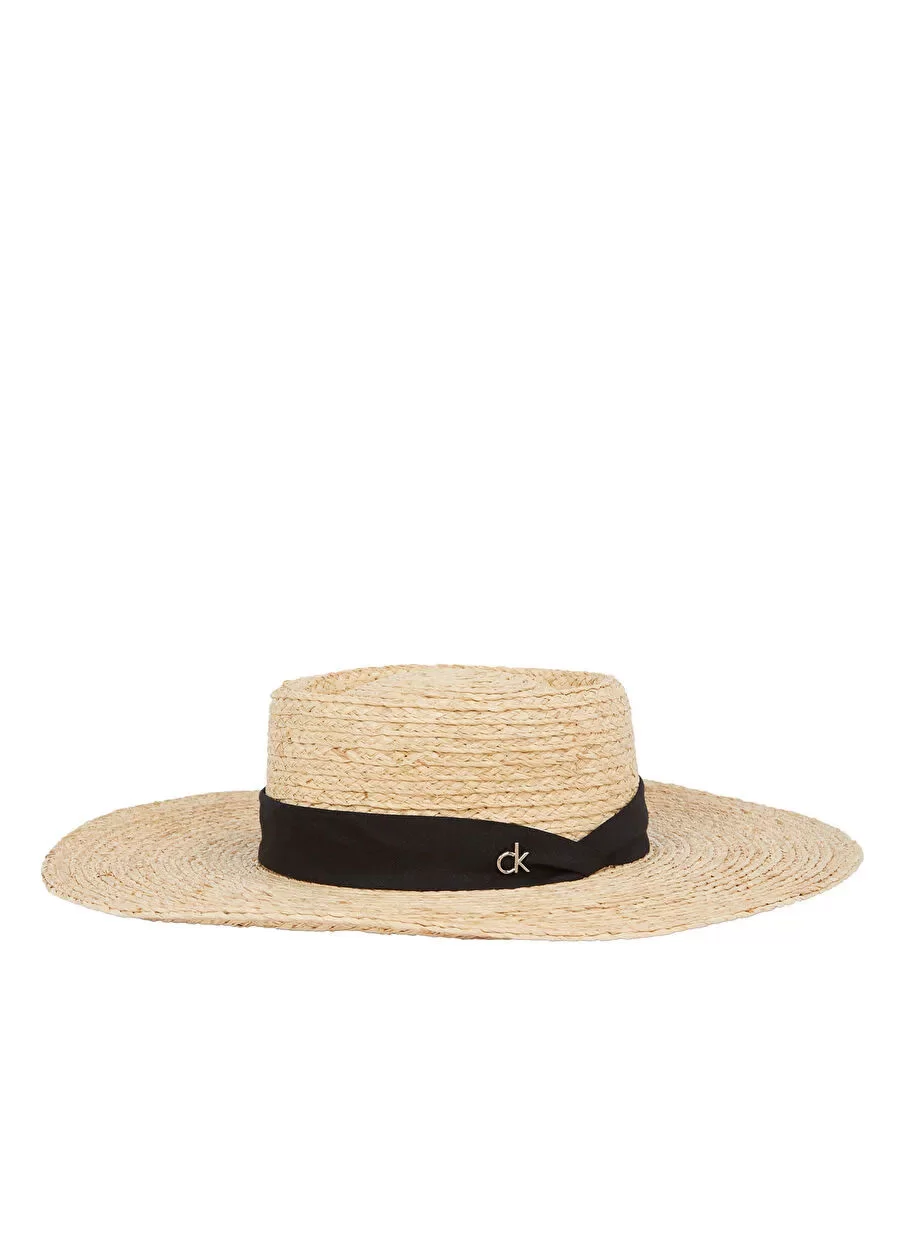 Calvin Klein CK METAL LINEN BAND STRAW HAT Kadın  Şapka K60K612915-PDP