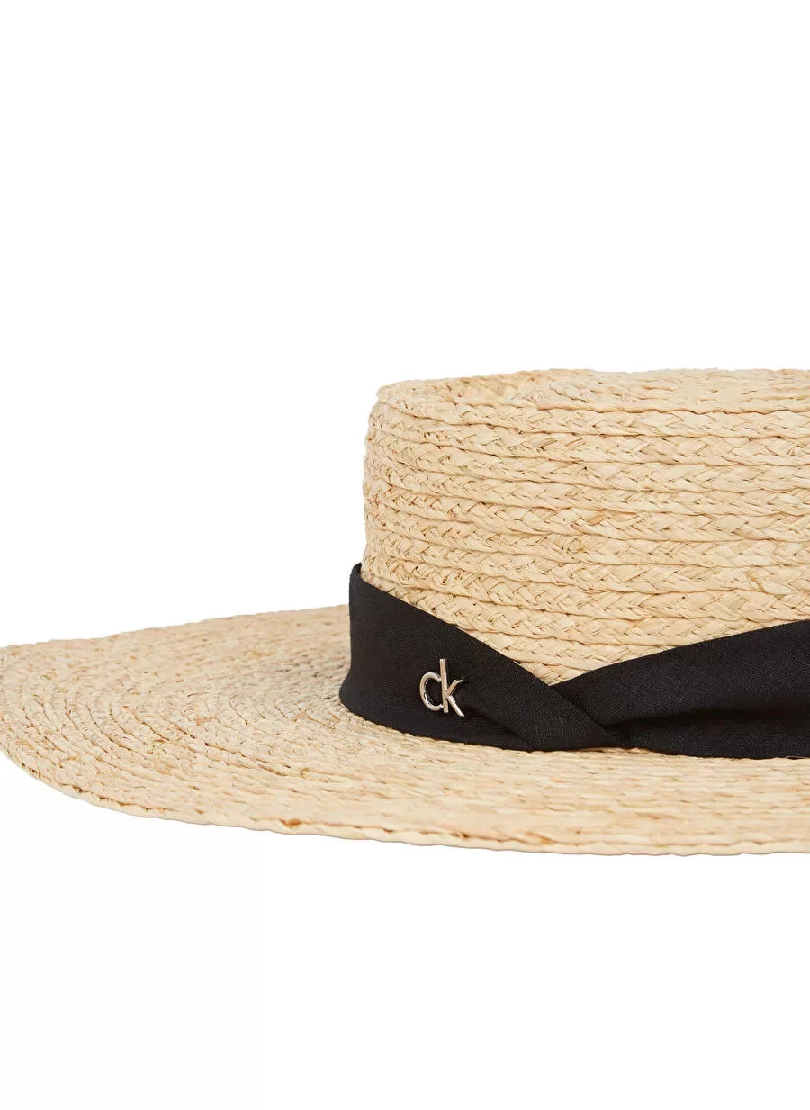Calvin Klein CK METAL LINEN BAND STRAW HAT Kadın  Şapka K60K612915-PDP