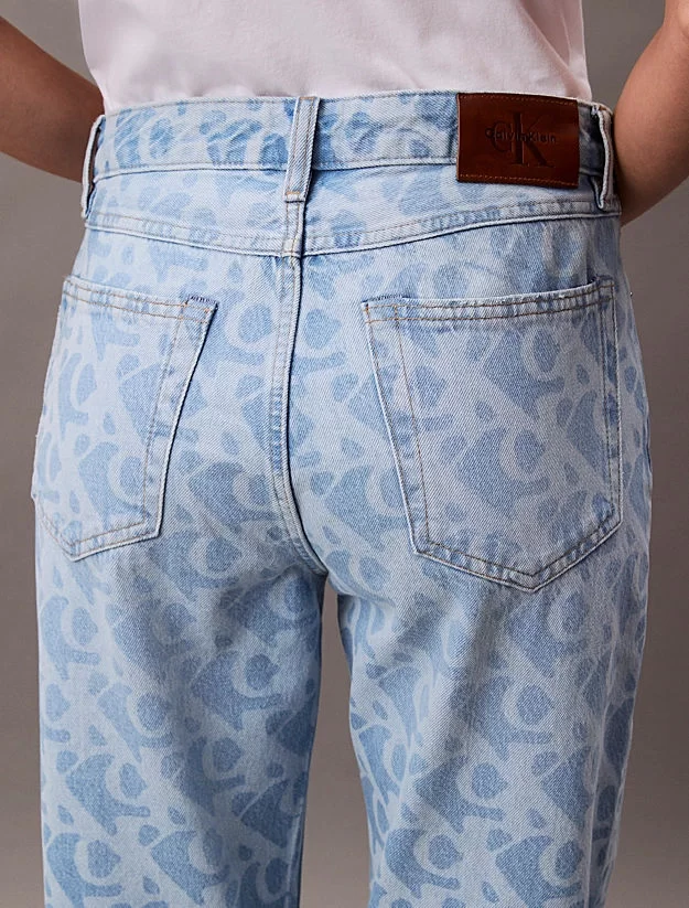 CK Jeans SIGNATURE 90s STRAIGHT AOP LT BI Kadın  Jeans LV047B007G-XHU