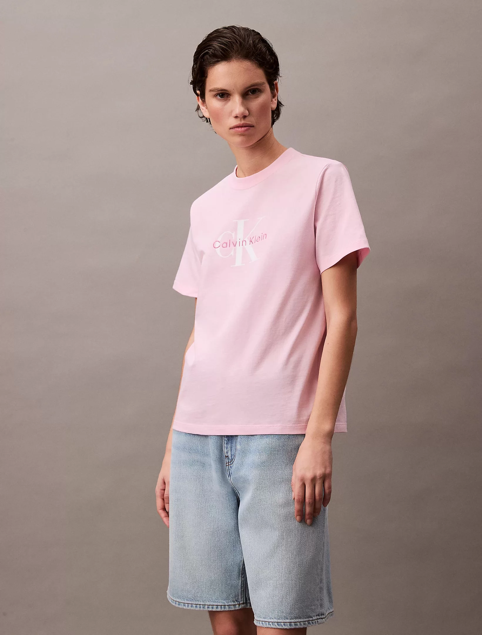 CK Jeans HR SS CLSSC MNLG CNC Kadın  T-shirt LV047B865G-7UD