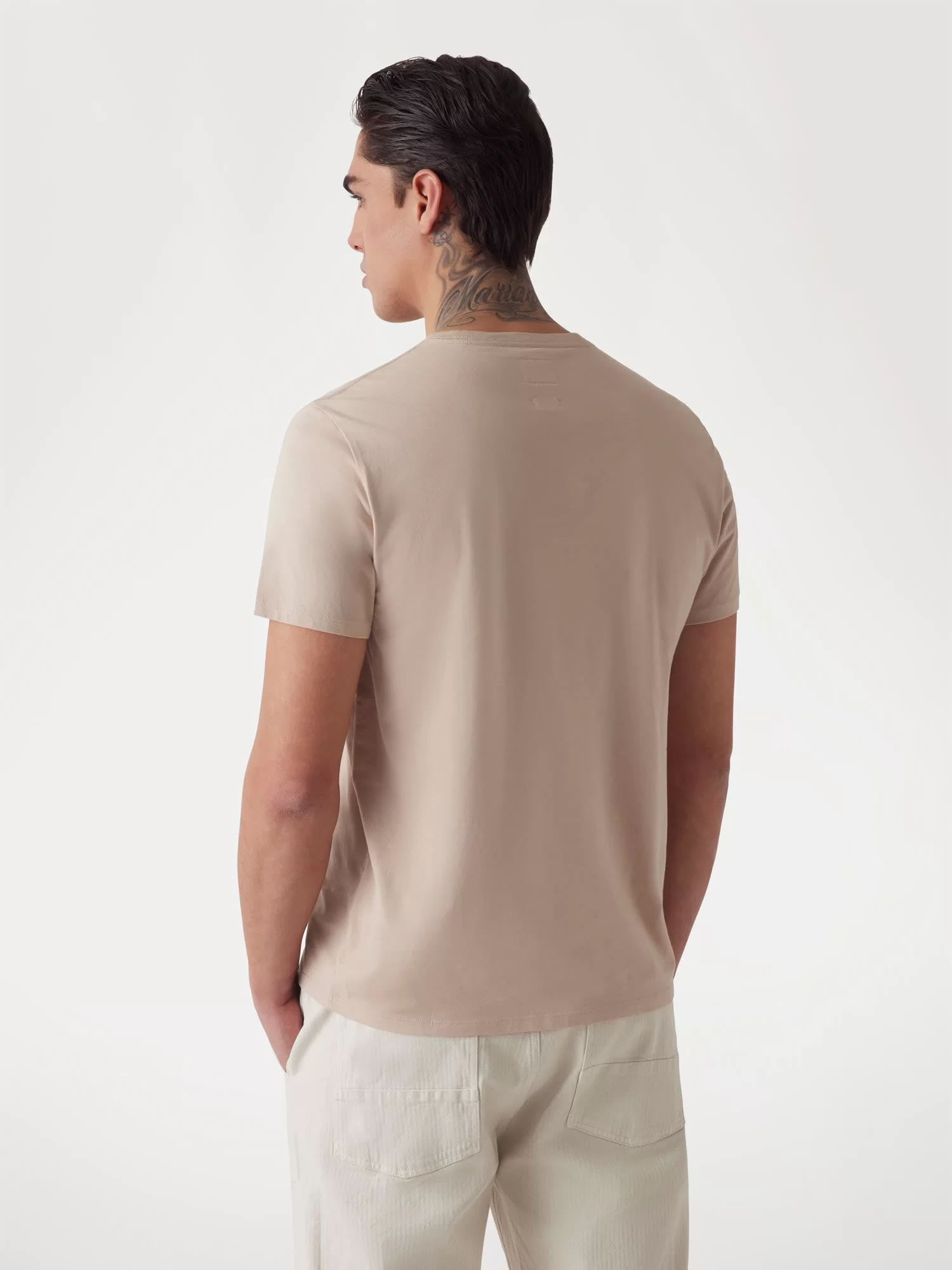 Guess Ss Guess Emb Pıma Crew Erkek Bej T-Shirt M4GP39K7HD0-NMD