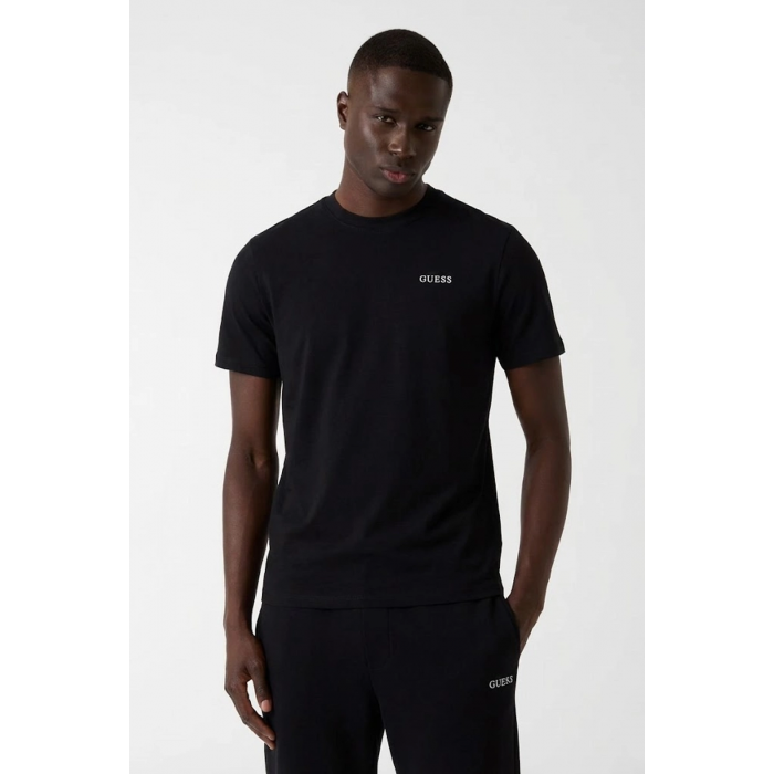 Guess Marzio Bisiklet Yaka Kısa Kollu Erkek Siyah T-shirt