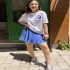 Quzu Mavi İçi Şortlu  Etek