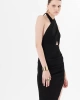 CROSS HALTER SIDE DRAPE GOWN INDIGO BUNTING