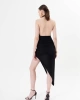 CROSS HALTER SIDE DRAPE GOWN INDIGO BUNTING