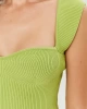 Joın Us Yeşil Kalp Yaka Fitilli Crop Top