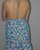 Lmaourbutik Çiçekli Elbise-MAVİ
