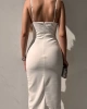 MISSCIX  Taşlı elbise-BEYAZ