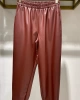 Missemramiss Deri Bordo  Havuç  Pantalon