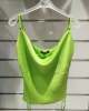 Quzu Neon Yeşil Yanları Büzgülü Askılı Bluz