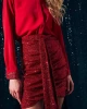 SATEEN 2087-4525 BÜZGÜ DETAYLI MİNİ PAYET ETEK