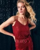 SATEEN 2088-1524 ZİNCİR ASKILI PAYET BLUZ