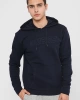 Guess Erkek Aldwin Önü Logolu Kapüşonlu Lacivert Sweatshirt