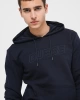 Guess Erkek Aldwin Önü Logolu Kapüşonlu Lacivert Sweatshirt