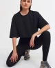 BİSİKLET YAKA CROP-SIYAH