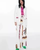 Twist  Beyaz Slogan Desen Blazer