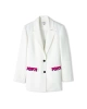 Twist  Beyaz Slogan Desen Blazer