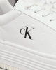 Calvin Klein Kadın Platform Taban Beyaz Deri Sneaker