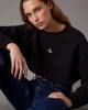 Calvin Klein Kadın Woven Pamuklu Label Siyah Sweatshirt