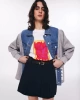 Twist Denim  Mıx Patch Aksesuarlı Kadın Ceket