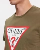 Guess Erkek Üçgen Logolu CN SS Haki T-Shirt