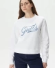 Guess Kadın CN Stones Logo Beyaz Sweatshirt