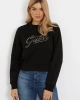 Guess Kadın CN Stones Logo Siyah Sweatshirt