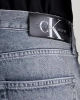 Calvin Klein Erkek Normal Belli Dar Kesim Düz Paça Gri Jeans