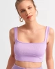 Dilvin Biyeli Crop Top-LİLA