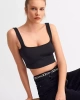 Dilvin Biyeli Crop Top-SIYAH