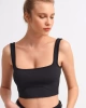 Dilvin Biyeli Crop Top-SIYAH